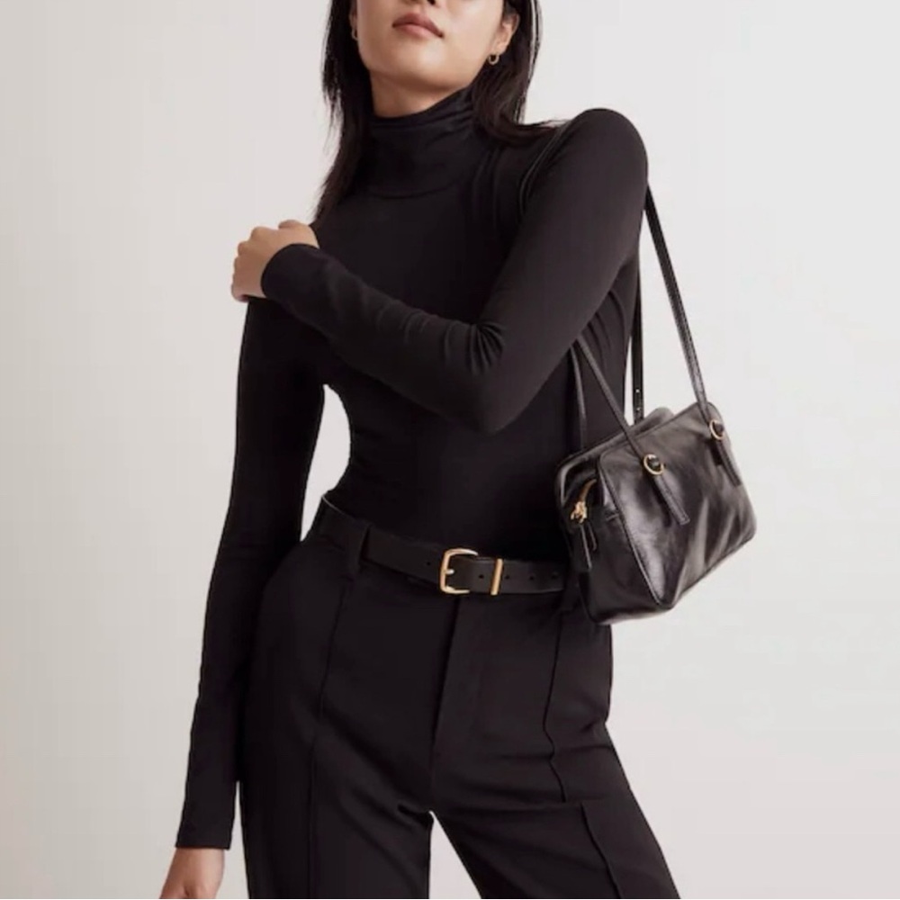 Madewell BNWT Black Turtleneck Thong Bodysuit